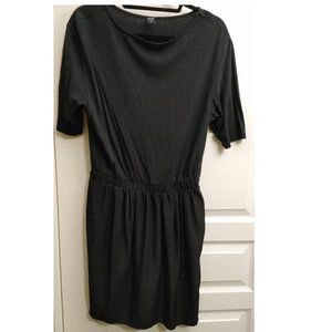 SPLASH BLACK 3/4 SLEEVE DRESS WITH WAIST GARTER (US 10)